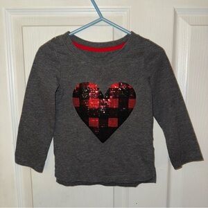 Cat & Jack 2T Heart Buffalo Plaid Shirt